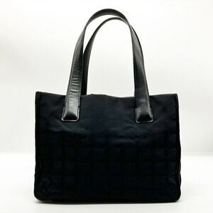 CHANEL Black Canvas Shoulder Bag